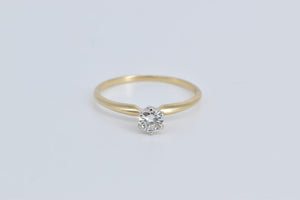 14K 0.36 Ct Diamond Solitaire Classic Engagement Ring Yellow Gold