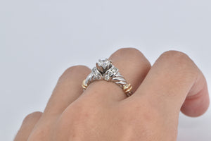 14K 1.50 Ctw Diamond Twist Design Engagement Ring White Gold