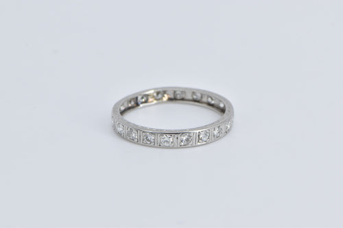 14K 0.50 Ctw Art Deco Diamond Eternity Band Ring White Gold