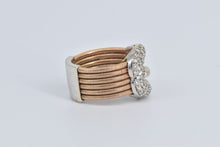 Load image into Gallery viewer, 18K 1960&#39;s Pave Diamond Encrusted Belt Buckle Ring Rose Gold