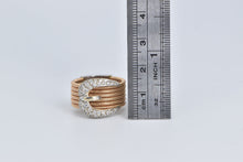 Load image into Gallery viewer, 18K 1960&#39;s Pave Diamond Encrusted Belt Buckle Ring Rose Gold