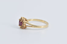 Load image into Gallery viewer, 14K Marquise Ruby Diamond Halo Vintage Ring Yellow Gold