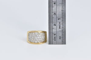 14K 1.00 Ctw Pave Diamond Encrusted Fashion Band Ring Yellow Gold