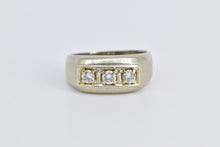 Load image into Gallery viewer, 14K 0.51 Ctw Three Stone Diamond Squared Band Ring White Gold