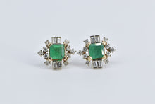 Load image into Gallery viewer, 14K 2.30 Ctw Natural Emerald Diamond Vintage Stud Earrings Yellow Gold