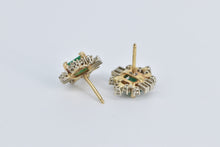 Load image into Gallery viewer, 14K 2.30 Ctw Natural Emerald Diamond Vintage Stud Earrings Yellow Gold