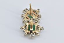 Load image into Gallery viewer, 14K 2.30 Ctw Natural Emerald Diamond Vintage Stud Earrings Yellow Gold