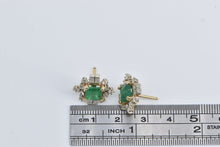 Load image into Gallery viewer, 14K 2.30 Ctw Natural Emerald Diamond Vintage Stud Earrings Yellow Gold