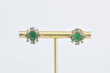 Load image into Gallery viewer, 14K 2.30 Ctw Natural Emerald Diamond Vintage Stud Earrings Yellow Gold