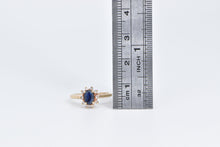 Load image into Gallery viewer, 10K Oval Natural Sapphire Diamond Halo Engagement Ring Yellow Gold