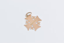 Load image into Gallery viewer, 14K Scroll Engraved Jerusalem Cross Symbol Charm/Pendant Yellow Gold