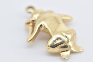 14K Hear No Evil Monkey Novelty 3D Symbol Charm/Pendant Yellow Gold