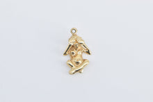 Load image into Gallery viewer, 14K See No Evil Monkey Novelty 3D Symbol Charm/Pendant Yellow Gold