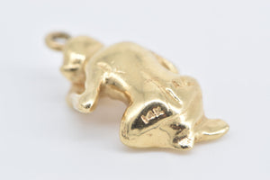 14K See No Evil Monkey Novelty 3D Symbol Charm/Pendant Yellow Gold