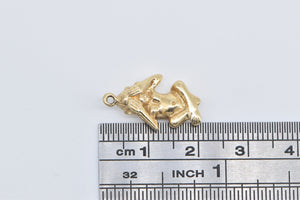 14K See No Evil Monkey Novelty 3D Symbol Charm/Pendant Yellow Gold