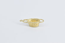 Load image into Gallery viewer, 14K 3D Vintage Picnic Woven Basket Charm/Pendant Yellow Gold