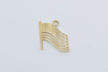 Load image into Gallery viewer, 14K 3D American Flag Stars Stripes Patriotic USA Charm/Pendant Yellow Gold