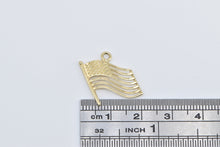 Load image into Gallery viewer, 14K 3D American Flag Stars Stripes Patriotic USA Charm/Pendant Yellow Gold