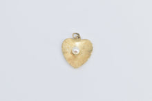 Load image into Gallery viewer, 14K 1960&#39;s Pearl Curved Heart Love Valentine Charm/Pendant Yellow Gold