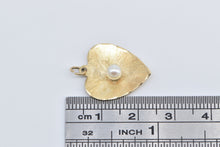 Load image into Gallery viewer, 14K 1960&#39;s Pearl Curved Heart Love Valentine Charm/Pendant Yellow Gold