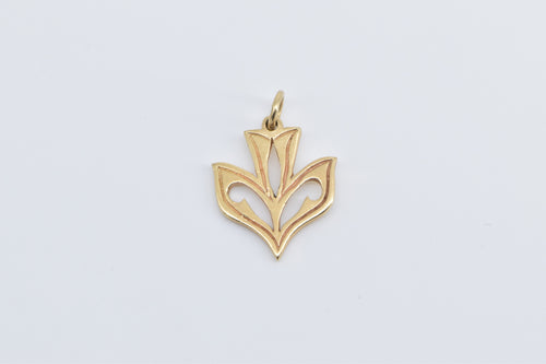 14K James Avery Dove Thistle Designer Charm/Pendant Yellow Gold