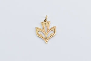 14K James Avery Dove Thistle Designer Charm/Pendant Yellow Gold