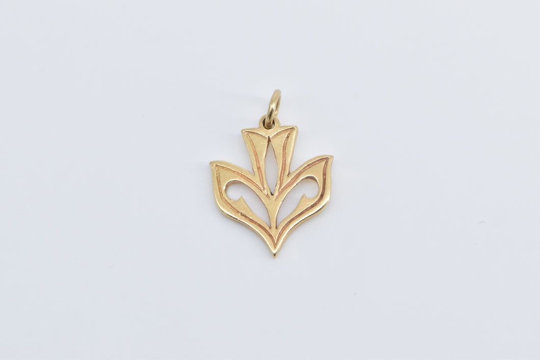 14K James Avery Dove Thistle Designer Charm/Pendant Yellow Gold