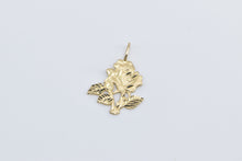 Load image into Gallery viewer, 14K Rose Flower Ornate Romantic Love Symbol Charm/Pendant Yellow Gold