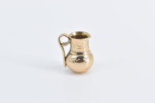 Load image into Gallery viewer, 14K 3D Vase Water Pitcher Floral Pattern Charm/Pendant Yellow Gold