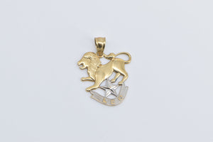 14K Leo Zodiac Star Sign Astrology Lion Charm/Pendant Yellow Gold