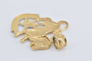 14K Leo Zodiac Star Sign Astrology Lion Charm/Pendant Yellow Gold