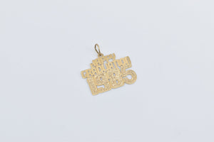 14K Happy Graduation 1985 Word Cut Out Charm/Pendant Yellow Gold