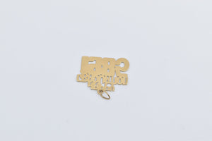 14K Happy Graduation 1985 Word Cut Out Charm/Pendant Yellow Gold