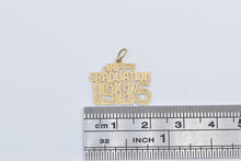 Load image into Gallery viewer, 14K Happy Graduation 1985 Word Cut Out Charm/Pendant Yellow Gold