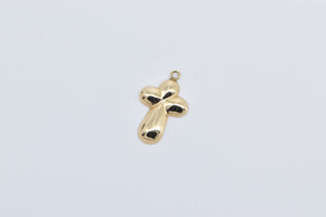 14K Puffy Cross Christian Faith Jesus Symbol Charm/Pendant Yellow Gold