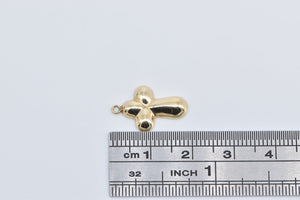 14K Puffy Cross Christian Faith Jesus Symbol Charm/Pendant Yellow Gold