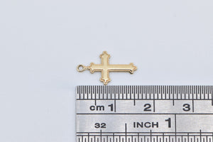 14K Classic Cross Symbol Christian Jesus Christ Charm/Pendant Yellow Gold