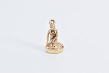 Load image into Gallery viewer, 14K 3D Little Mermaid Denmark Statue Travel Charm/Pendant Yellow Gold