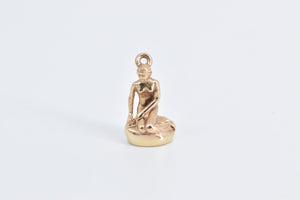 14K 3D Little Mermaid Denmark Statue Travel Charm/Pendant Yellow Gold