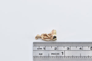 14K 3D Little Mermaid Denmark Statue Travel Charm/Pendant Yellow Gold