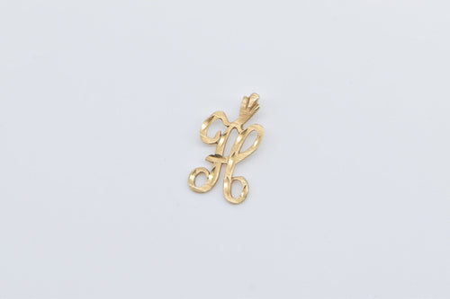 14K H Letter Monogram Name Initial Charm/Pendant Yellow Gold