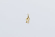 Load image into Gallery viewer, 14K B Cursive Letter Monogram Initial Charm/Pendant Yellow Gold