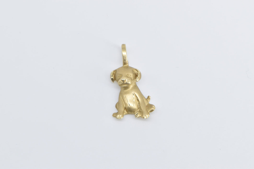 14K Puppy Dog Animal Pet Lover Mans Best Friend Charm/Pendant Yellow Gold