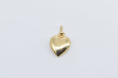 14K Puffy Heart Love Symbol Vintage Forget Me Not Charm/Pendant Yellow Gold