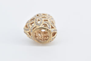 14K Pandora Love Appreciation Heart Slide CZ Charm/Pendant Yellow Gold