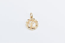 Load image into Gallery viewer, 14K C Cursive Letter Initial Monogram Filigree Charm/Pendant Yellow Gold