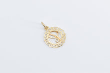 Load image into Gallery viewer, 14K C Cursive Letter Initial Monogram Filigree Charm/Pendant Yellow Gold