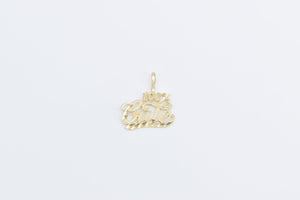 14K 100% Cutie Cute Word Cut Out Message Charm/Pendant Yellow Gold