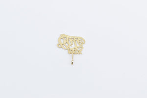 14K 100% Cutie Cute Word Cut Out Message Charm/Pendant Yellow Gold