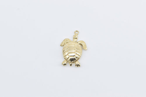 14K 3D Articulated Sea Turtle Ocean Animal Charm/Pendant Yellow Gold